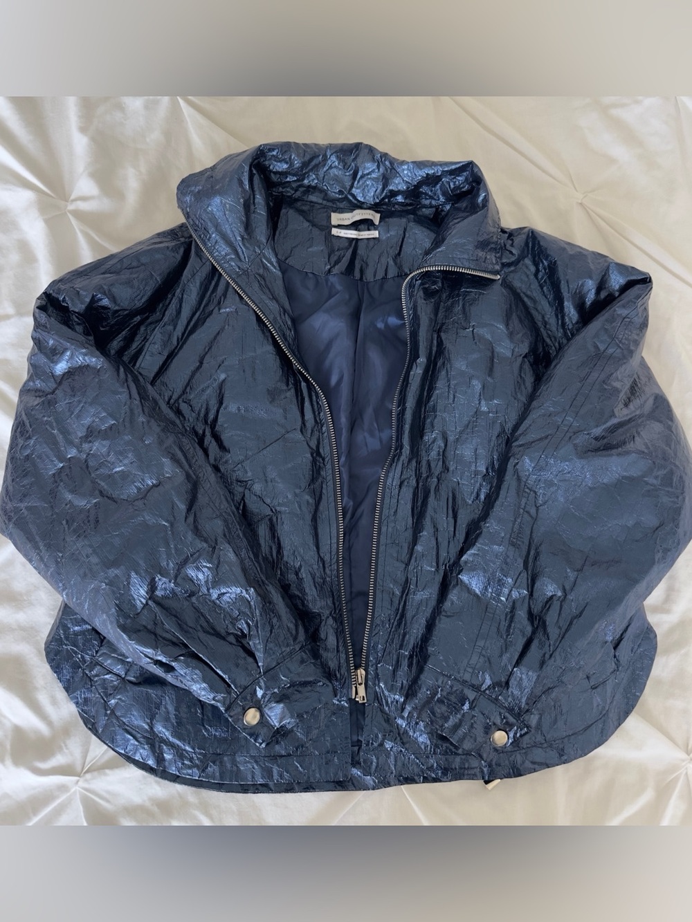 Urban Outfitters Jesse Metallic Vinyl Anorak Jacket